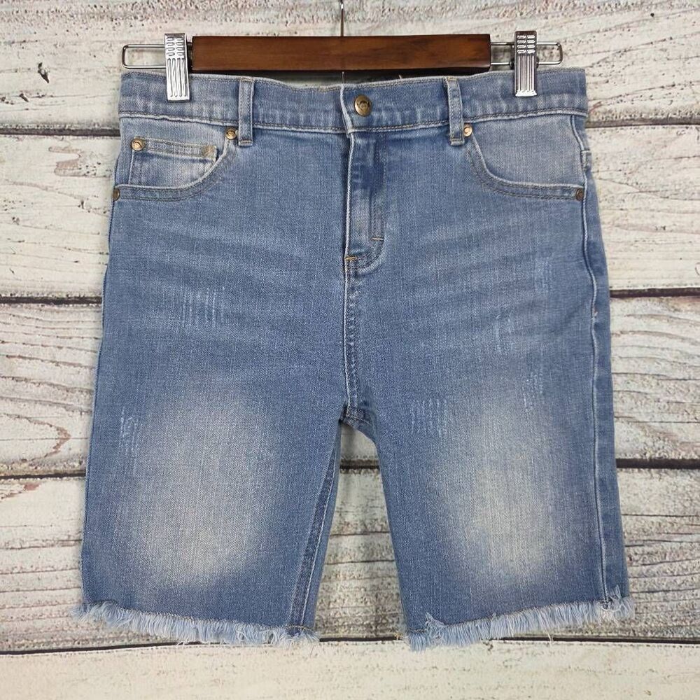 Appaman Boys Denim Shorts Light Wash Frayed Hem 10 NEW